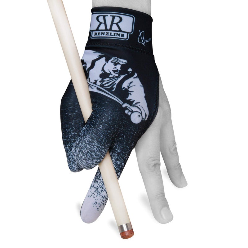 Longoni Renzline Pool CUE Glove Billiard Player - White/Black - for Left Hand - One Size fits All - Image 1